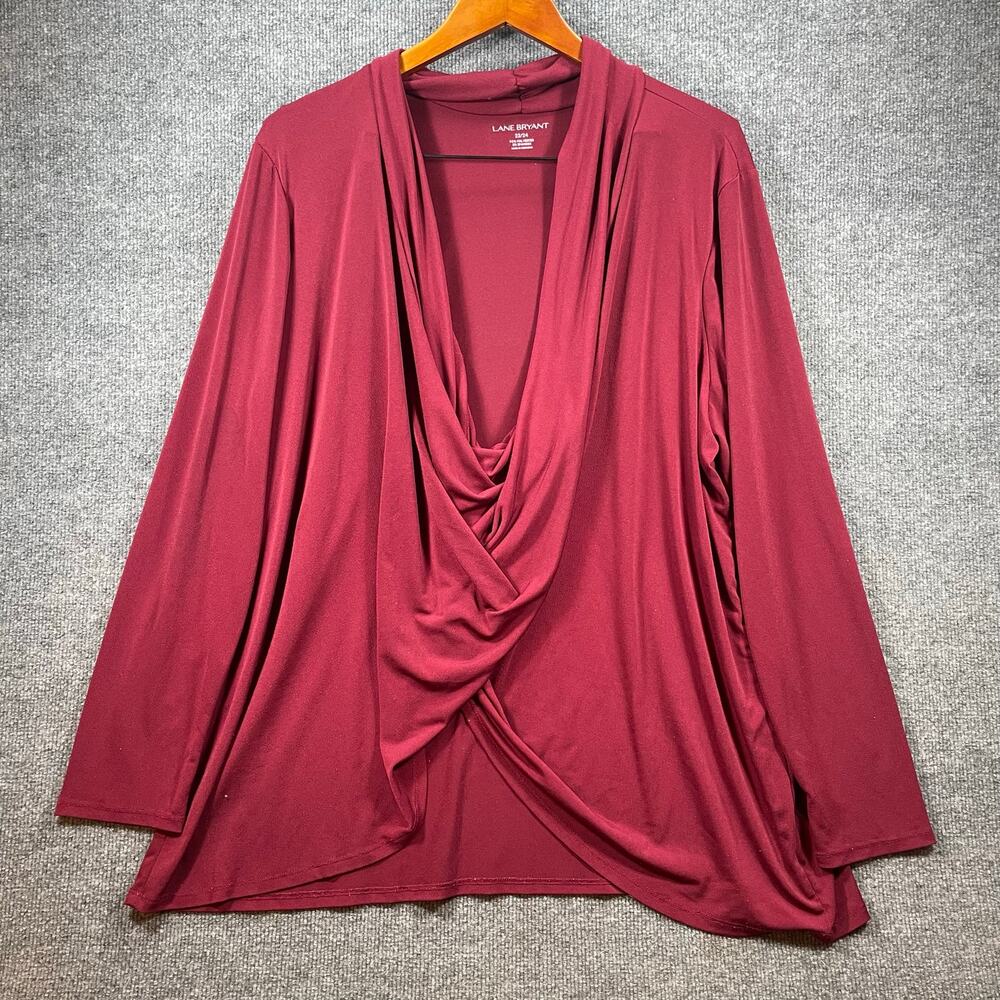 Lane Bryant Crossover Top Women's Plus 22/24 Red Dressy Flowy Formal Party